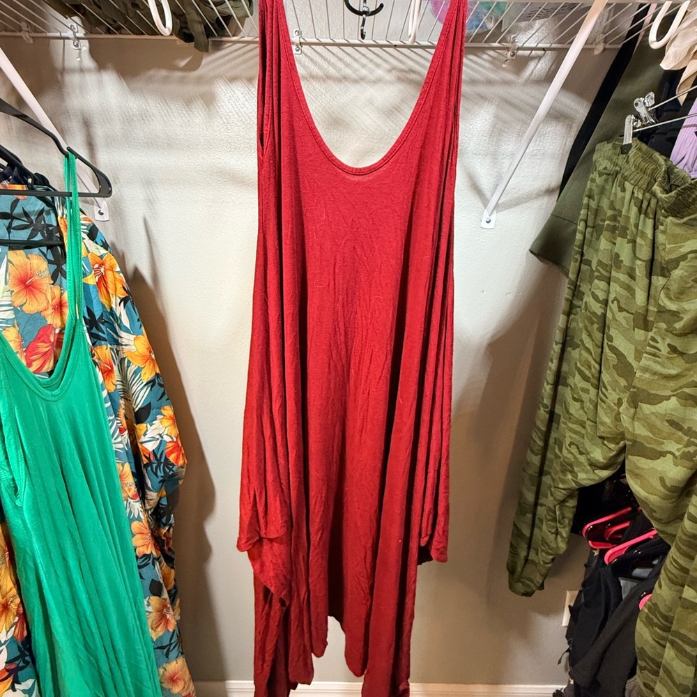 Flowy Red Harem Jumpsuit - super soft and comfy